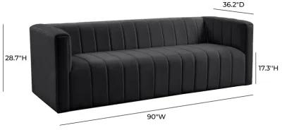 Norah Black Velvet Sofa