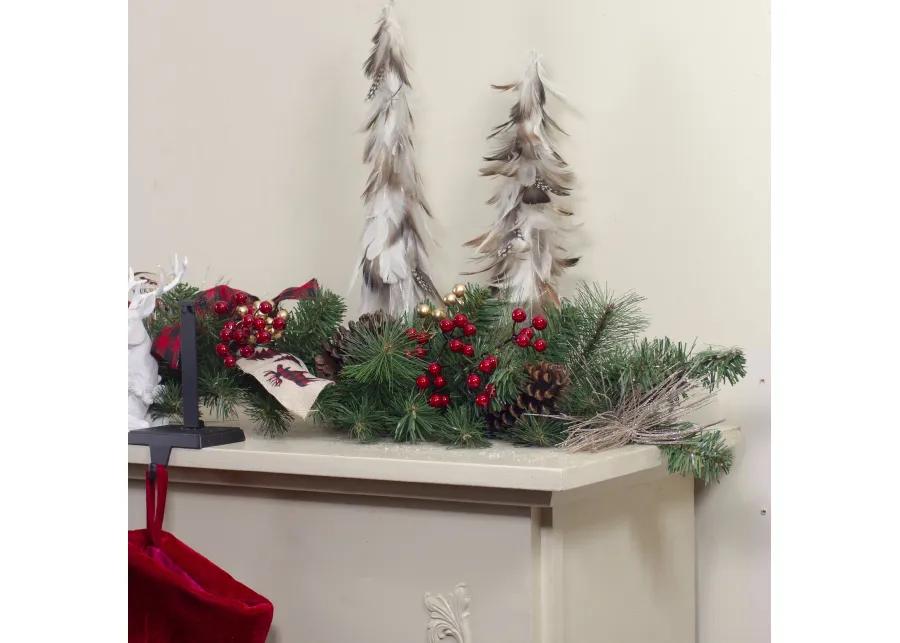 6' x 12" Bows and Berries Artificial Christmas Garland - Unlit