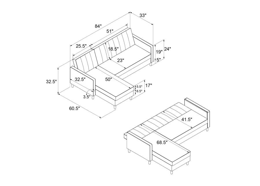 Karen Futon Sectional with Storage