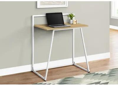 Monarch Specialties I 7119 Computer Desk, Home Office, Laptop, 30"L, Work, Metal, Laminate, Natural, White, Contemporary, Modern