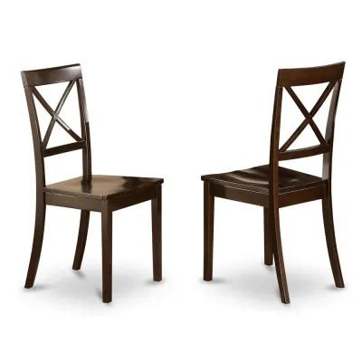 East West Furniture Boston  X-Back Kitchen  chair  with  Wood    Seat,  Set  of  2