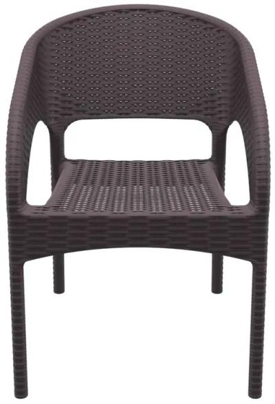 32" Gray Wickerlook Patio Stackable Dining Arm Chair