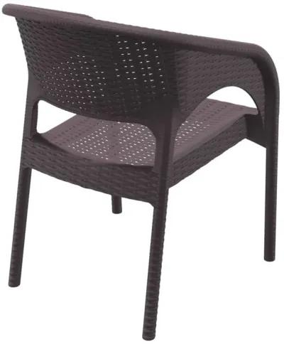 32" Gray Wickerlook Patio Stackable Dining Arm Chair