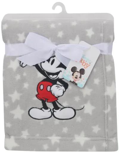 Lambs & Ivy Disney Baby Mickey Mouse Stars Gray Soft Fleece Baby Blanket