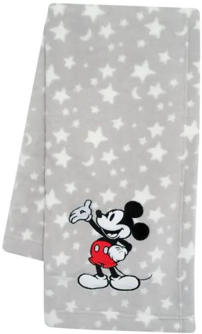 Lambs & Ivy Disney Baby Mickey Mouse Stars Gray Soft Fleece Baby Blanket