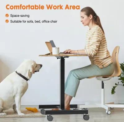 Small Mobile Rolling Standing Desk Rolling Desk Laptop Computer Cart for Home