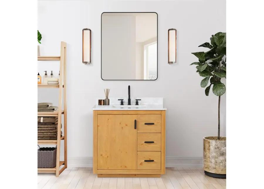 Altair 36 Single Bathroom Vanity in Natural Wood without Mirror