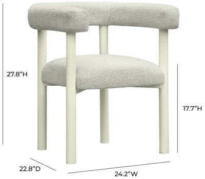 Jackie Cream Outdoor Textured Dining Chair