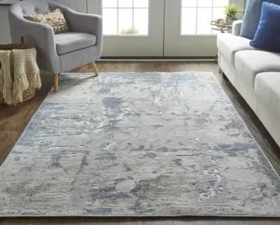 Laina 39GHF 3' x 5' Ivory/Gray/Blue Rug