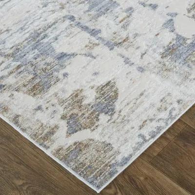 Laina 39GHF 3' x 5' Ivory/Gray/Blue Rug