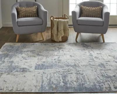 Laina 39GHF 3' x 5' Ivory/Gray/Blue Rug