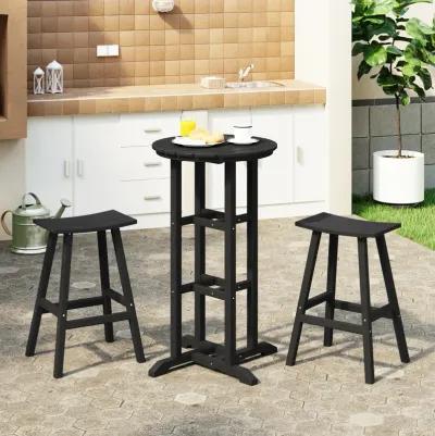 WestinTrends Outdoor Patio Bar Height Table and Bar Stool 3-Piece Dining Set