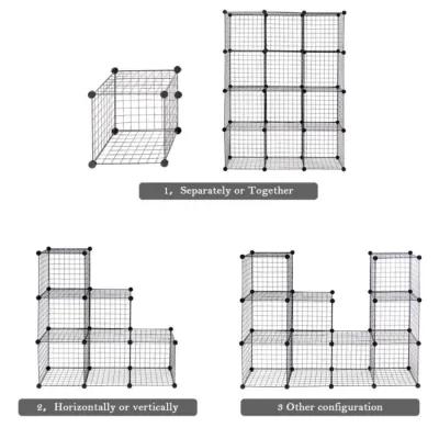 Hivvago DIY 8 Cube Grid Wire Cube Shelves