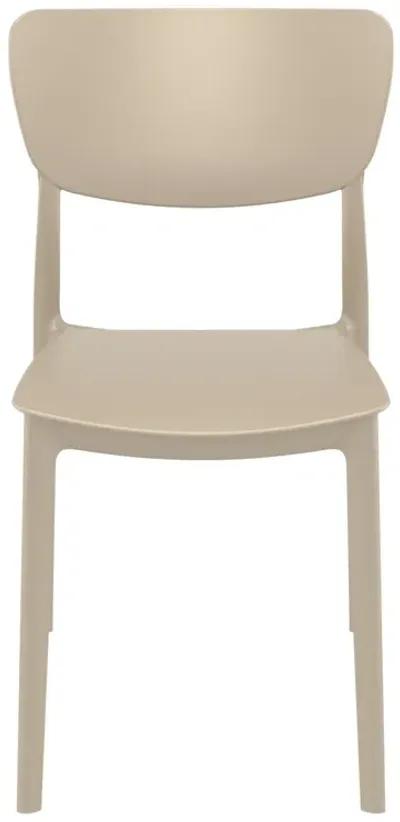 33" White Solid Stackable Patio Dining Chair