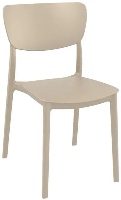 33" White Solid Stackable Patio Dining Chair