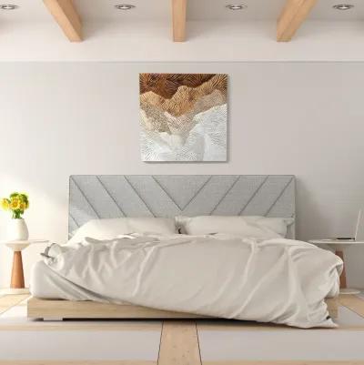 Linen Upholstered Headboard for Full and Queen Size Bed Frames-Gray