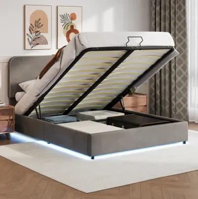 Merax Hydraulic Storage Bed Platform Bed