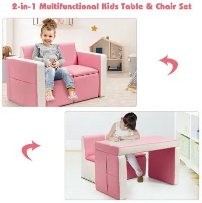 Multi-functional Kids Sofa Table Chair Set