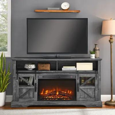 MONDAWE 26 Inch Electric Fireplace Insert, Ultra Thin Heater With Log Set and Realistic Flame, Remote Control With Timer, Overheating Protection