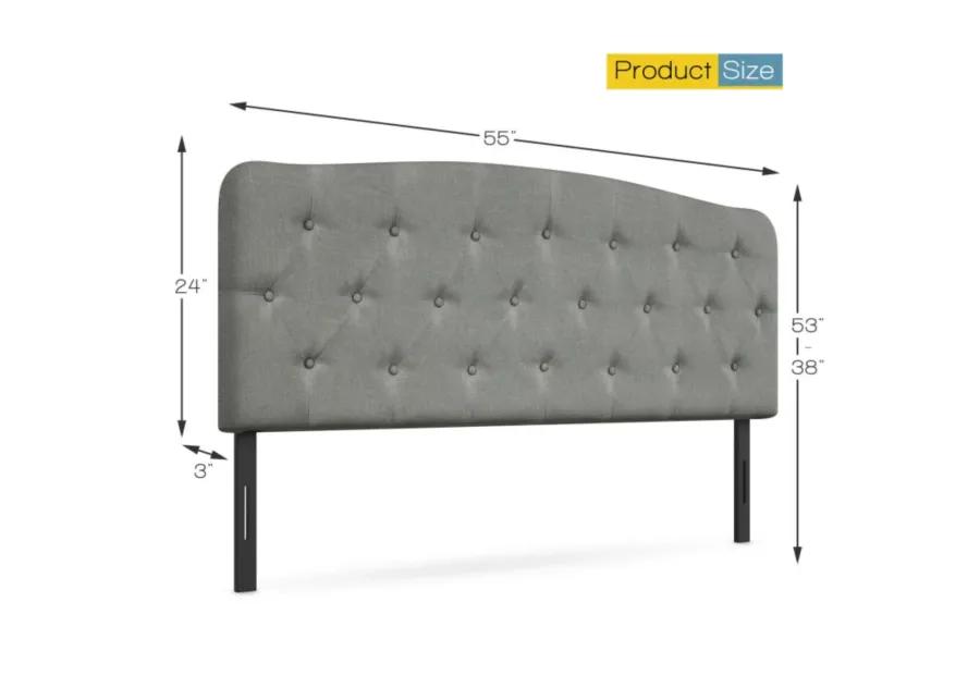 Faux Linen Headboard with Adjustable Heights