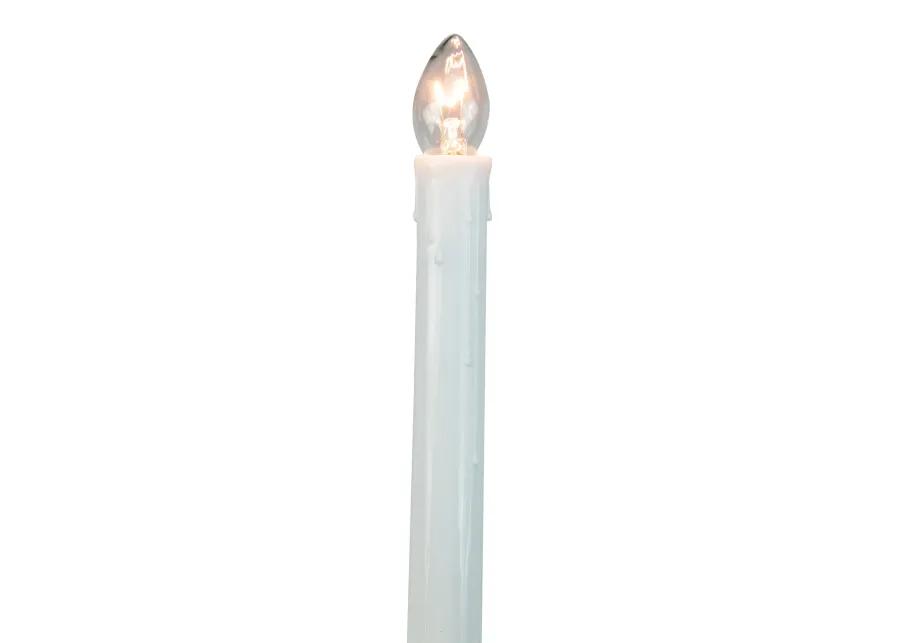 10-Count White C7 Candle Pathway Markers Christmas Lights  White Wire