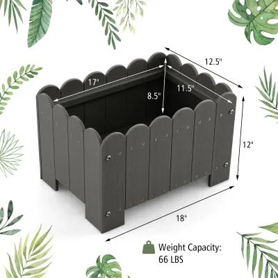 2 Pack Rectangular Planter Box with Drainage Gaps for Front Porch Garden Balcony