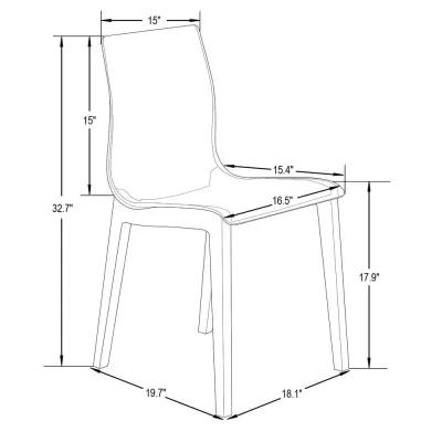 LeisureMod Marsden Modern Dining Side Chair With Beech Wood Legs Set of 4