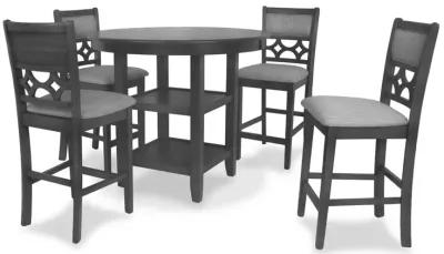 New Classic Furniture Furniture Mitchell 5-Piece Transitional Wood Counter Set in Gray