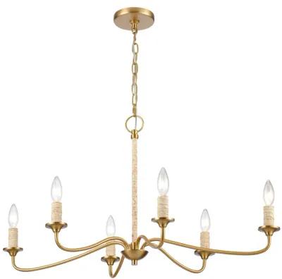 Abaca 32" Wide 6-Lt Chandelier