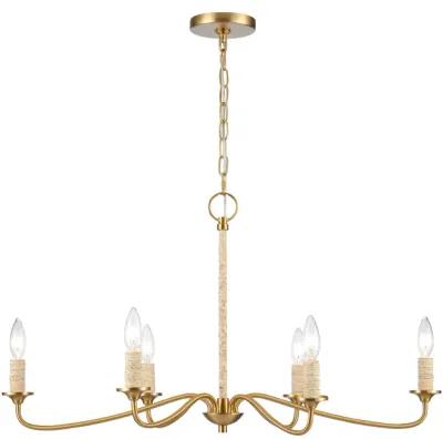 Abaca 32" Wide 6-Lt Chandelier