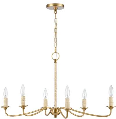 Abaca 32" Wide 6-Lt Chandelier