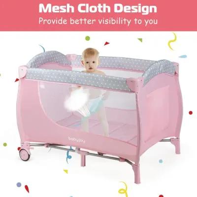 Foldable Safety  Baby Playard for Toddler Infant with Changing Station