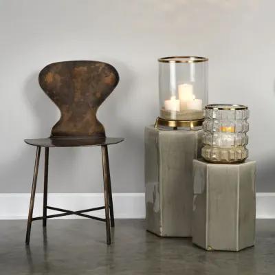 Porto Ceramic Indoor/Outdoor Side Table-Small, Gray