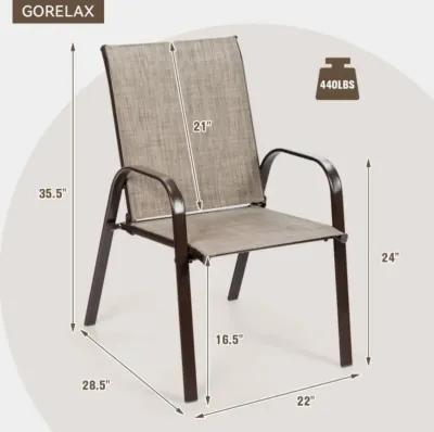 Hivvago 2 Pieces Patio Outdoor Dining Chair with Armrest