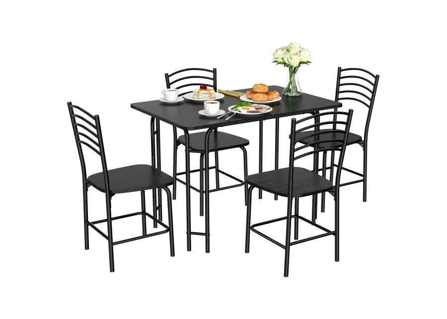 5 Pieces Wood Rectangular Dining Table Set