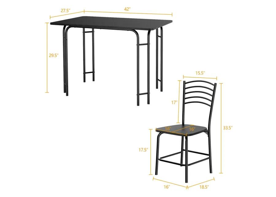 5 Pieces Wood Rectangular Dining Table Set