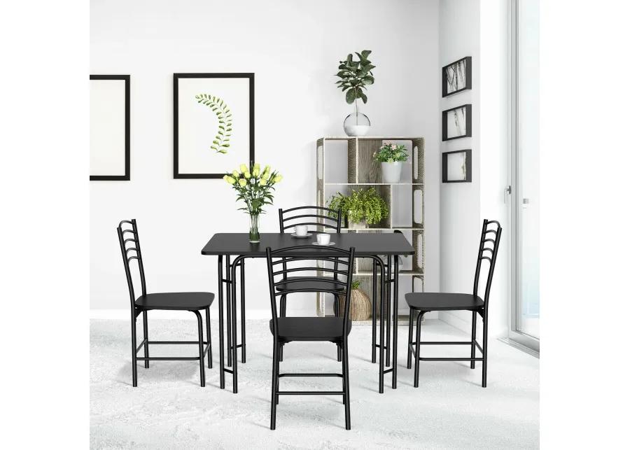 5 Pieces Wood Rectangular Dining Table Set