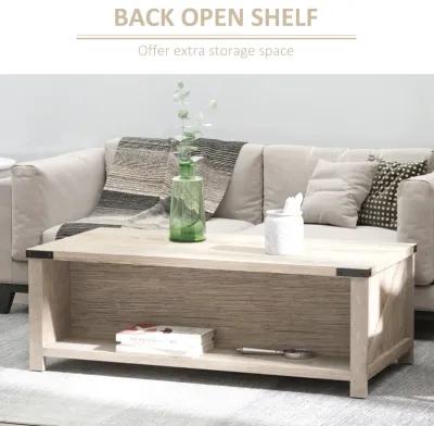 Oak Living Room Centerpiece: Farmhouse Coffee Table with Drawer