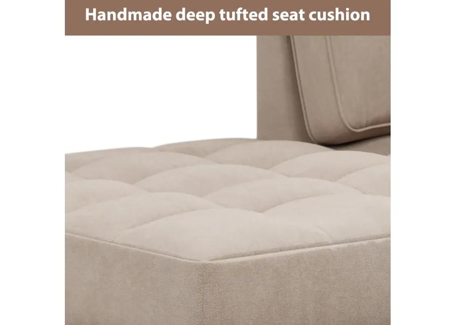 Merax Deep Tufted Upholstered Textured Fabric Chaise Lounge