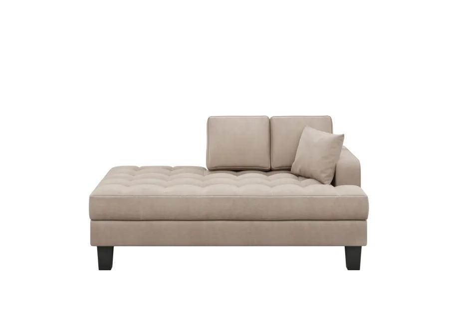 Merax Deep Tufted Upholstered Textured Fabric Chaise Lounge