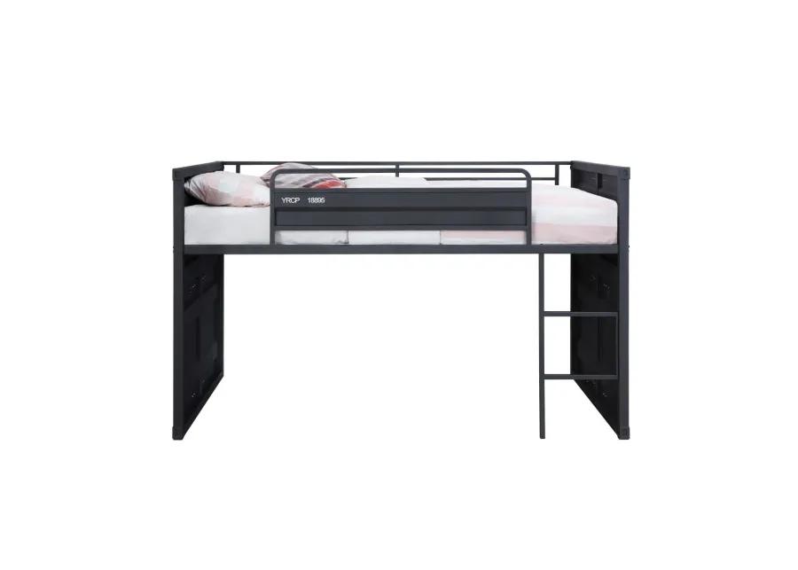 Cartwin Loft Bed with Slide, Gunmetal Finish