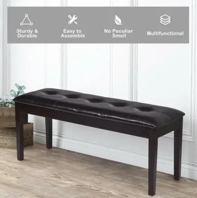 Elegant Upholstered Dining Bench with Button Tufting