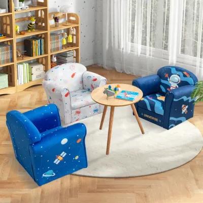 Toddler Upholstered Armchair with Solid Wooden Frame and High-density Sponge Filling