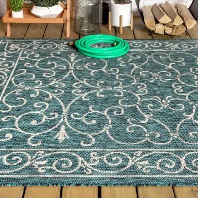 Charleston Vintage Filigree Textured Weave Indoor/Outdoor Area Rug