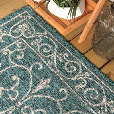 Charleston Vintage Filigree Textured Weave Indoor/Outdoor Area Rug