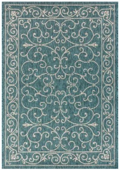 Charleston Vintage Filigree Textured Weave Indoor/Outdoor Area Rug