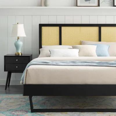 Modway - Kelsea Cane and Wood Queen Platform Bed with Angular Legs