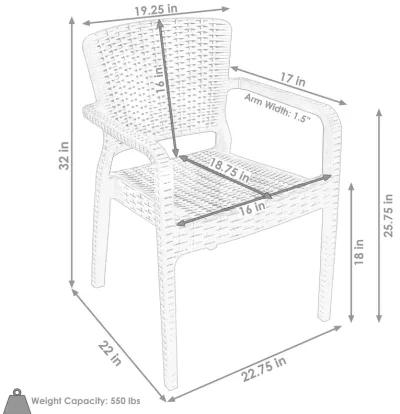 Sunnydaze Segonia Plastic Stackable Dining Armchair