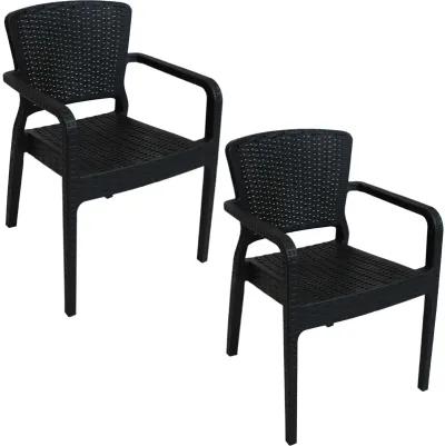 Sunnydaze Segonia Plastic Stackable Dining Armchair