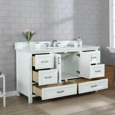 Altair 60 Single Bathroom Vanity Set in White without Mirror